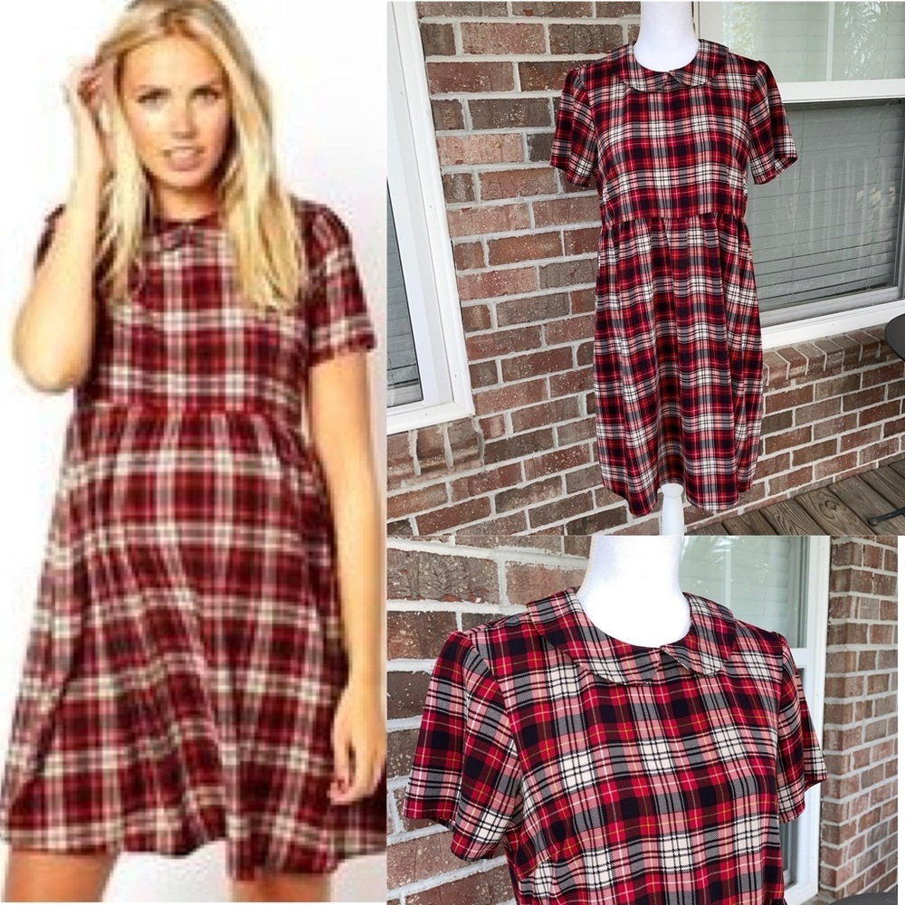 ASOS Maternity Red Plaid Dress